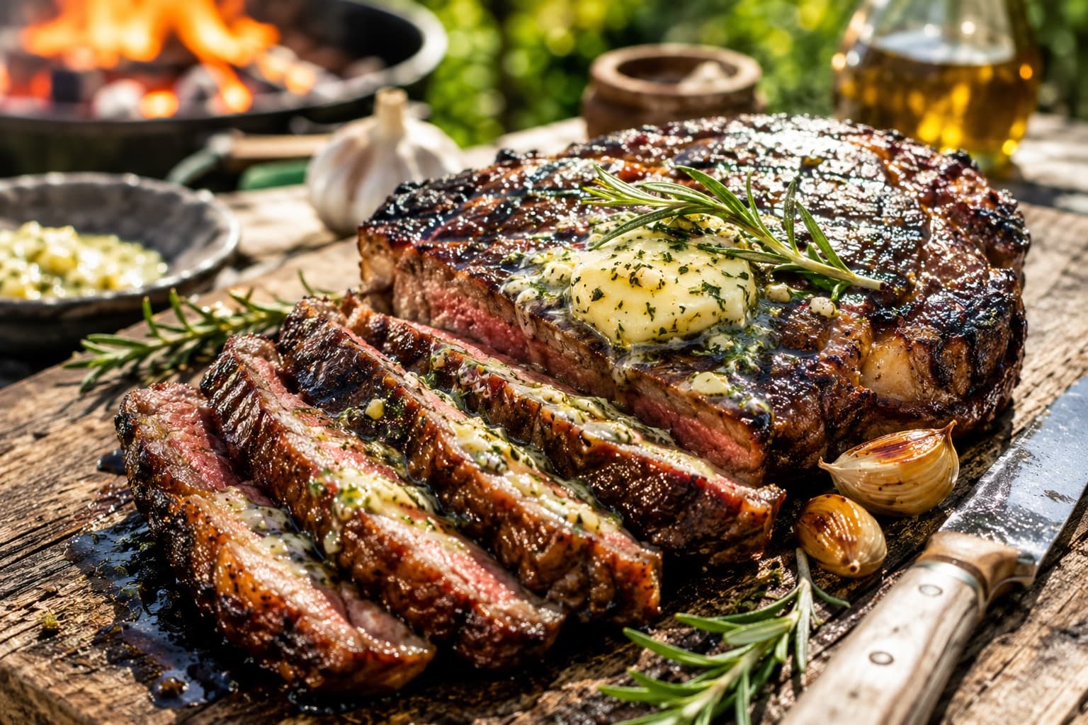 Garlic Butter Rosemary Grilled Steak Recipe